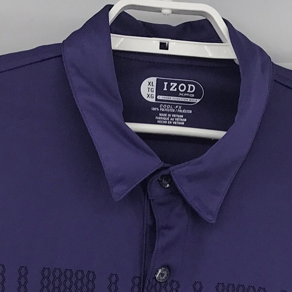 IZOD Extreme Function Golf Mens XL Purple Polo - Picture 4 of 4